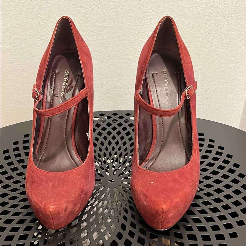 BCBGMaxAzria Red Suede Heels